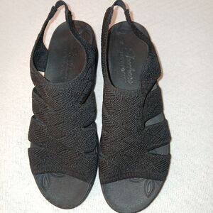 Sz.7 Womens Skeckers Pier Lite Memory Maker Wedge Sandals